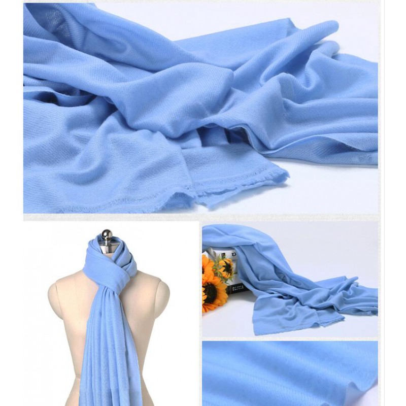 Pure Cashmere Scarves Blue Pink Gray Fashional Winter Scarf